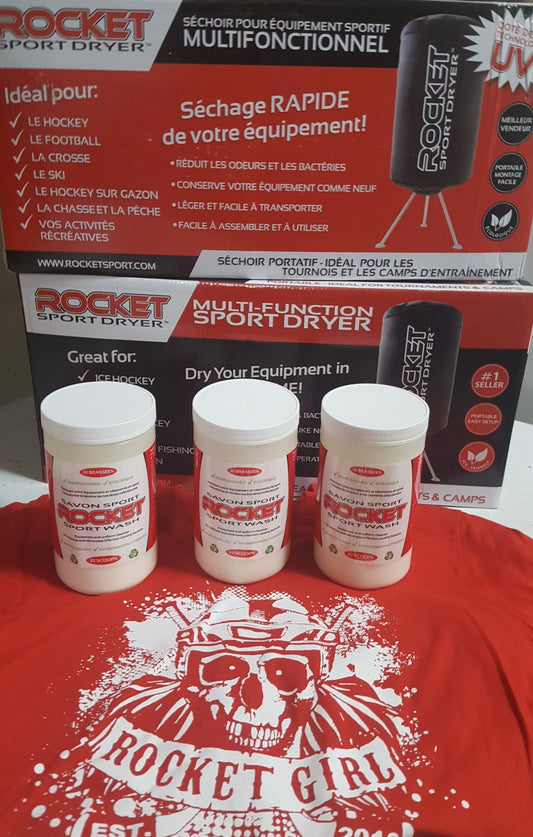ROCKET SPORT Dryers & Swag all packed for this week's Jayna Hefford Hockey School