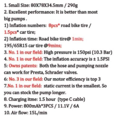 ROCKET SPORT AUTOMATIC BIKE PUMP