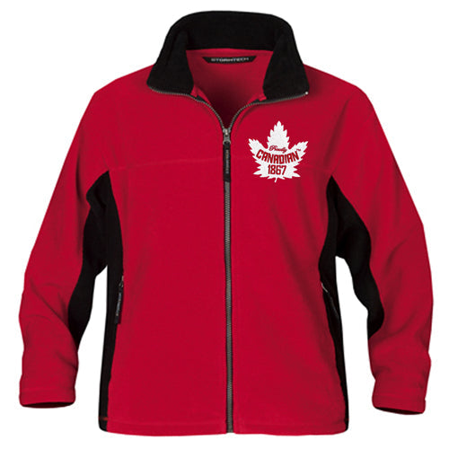 Proudly Canadian Red Polar Fleece Full Zip