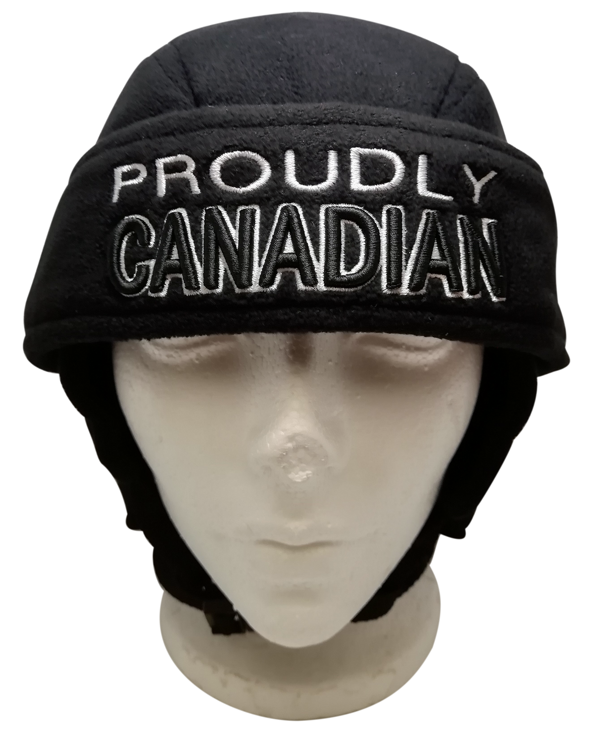 Proudly Canadian Black Fleece Hockey Helmet