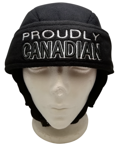 Proudly Canadian Black Fleece Hockey Helmet