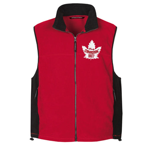 Proudly Canadian Red Polar Fleece Vest