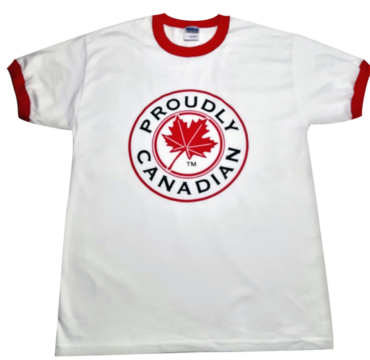 Proudly Canadian Red Ringer T-Shirt