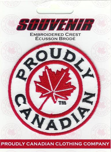 Proudly Canadian Red Maple Leaf Crest