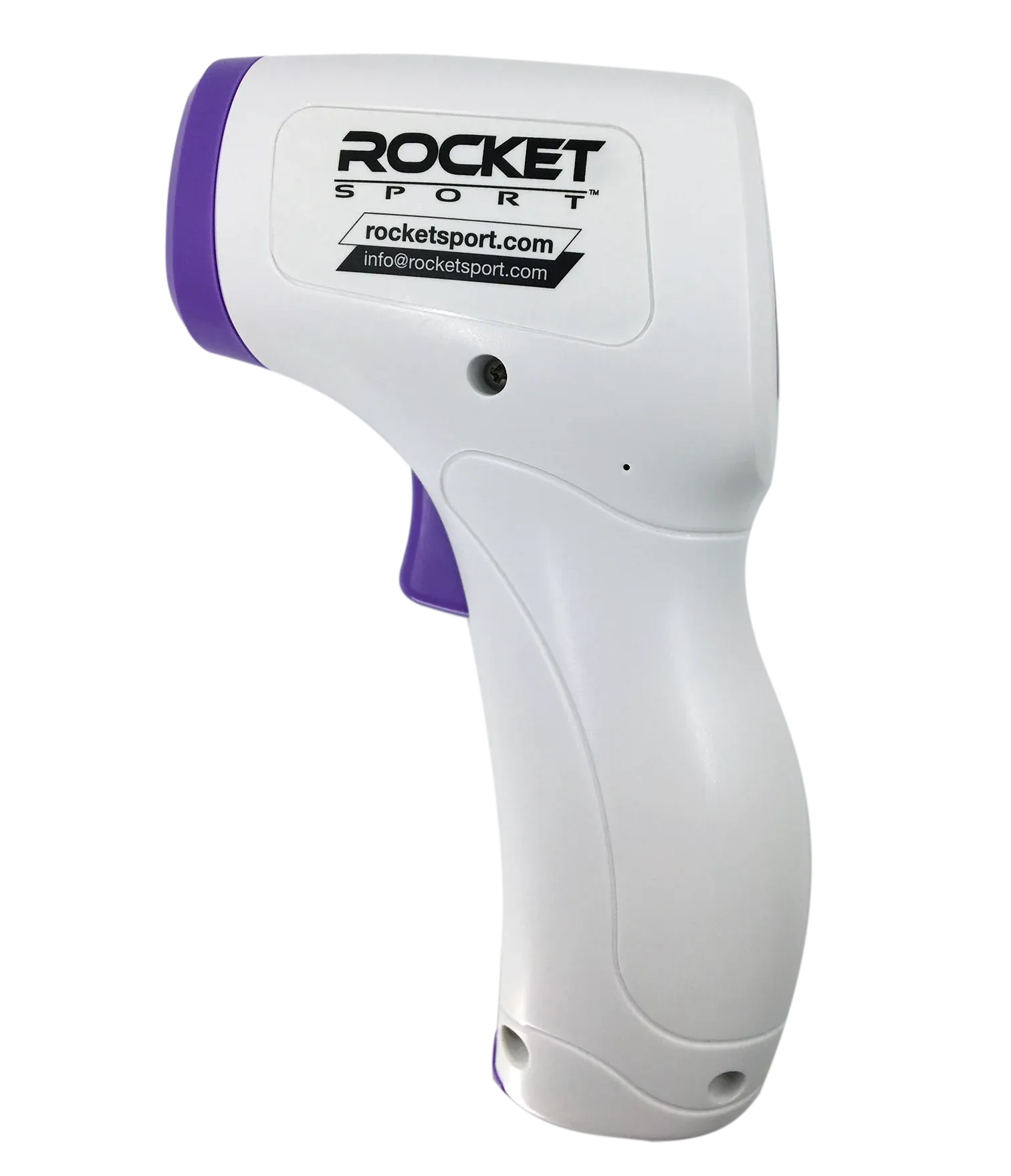 White and purple thermal imaging device with 'Rocket Sport' branding on a white background