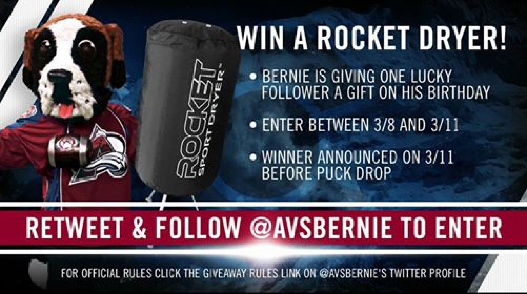 Colorado Avalanche Puck - Bernie Mascot